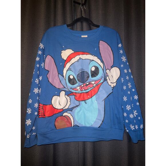 Ugly Christmas Sweater Sweaters - Ugly Christmas Sweater Xmas Sweatshirt Crewneck Size Large Disney Stitch